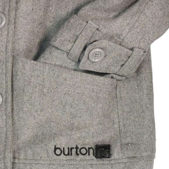 Burton Pea Coat Jacket Womens Large Gray Wool Blend Double Breasted Pockets - Picture 4 of 9